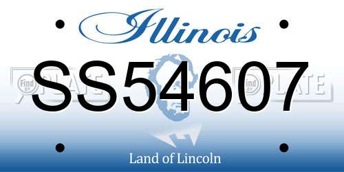 SS54607 Illinois License Plate