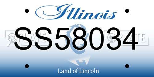 SS58034 Illinois License Plate
