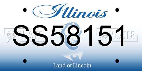 SS58151 Illinois License Plate