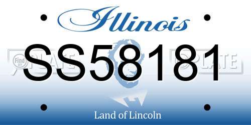SS58181 Illinois License Plate