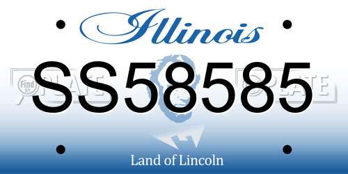 SS58585 Illinois License Plate