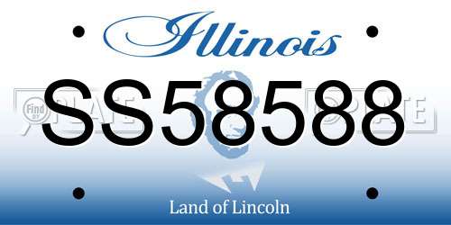 SS58588 Illinois License Plate