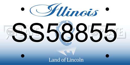 SS58855 Illinois License Plate