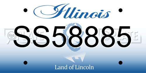 SS58885 Illinois License Plate