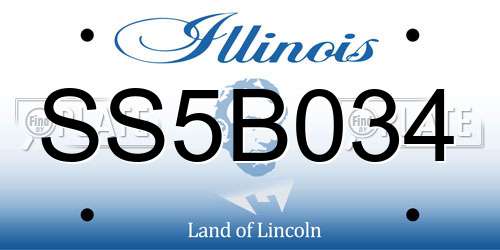 SS5B034 Illinois License Plate