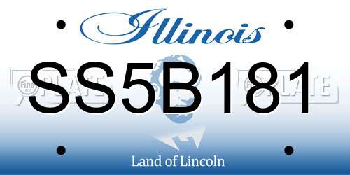 SS5B181 Illinois License Plate