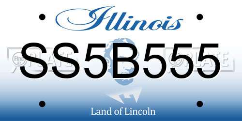 SS5B555 Illinois License Plate