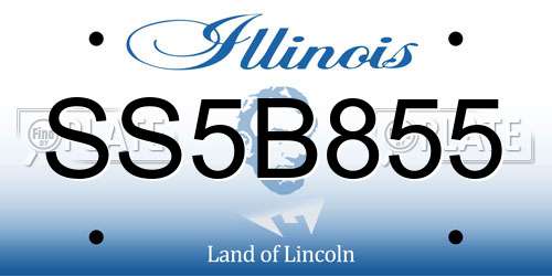SS5B855 Illinois License Plate