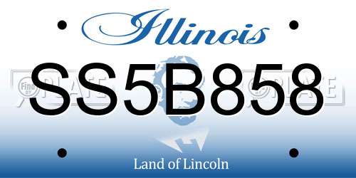 SS5B858 Illinois License Plate