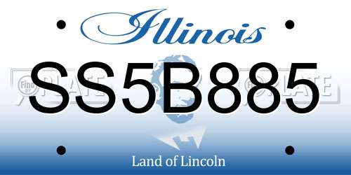SS5B885 Illinois License Plate