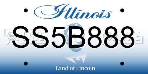 SS5B888 Illinois License Plate