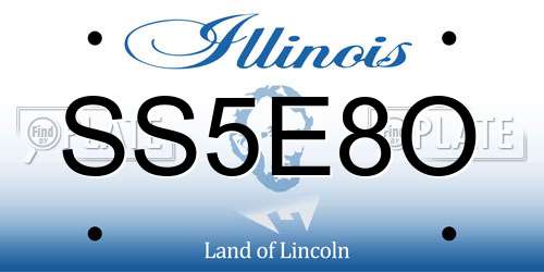 SS5E8O Illinois License Plate