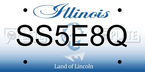 SS5E8Q Illinois License Plate