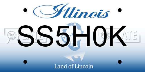 SS5H0K Illinois License Plate
