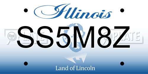 SS5M8Z Illinois License Plate