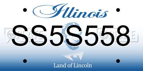 SS5S558 Illinois License Plate