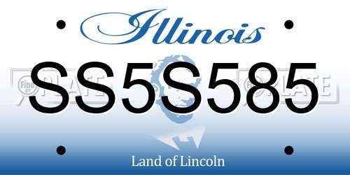 SS5S585 Illinois License Plate