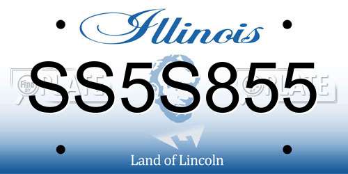 SS5S855 Illinois License Plate
