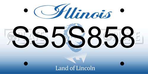 SS5S858 Illinois License Plate