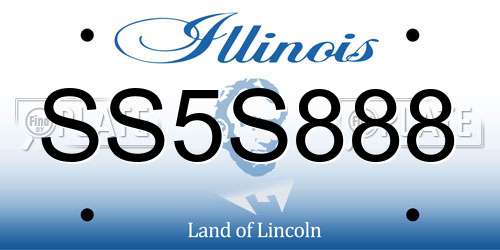 SS5S888 Illinois License Plate