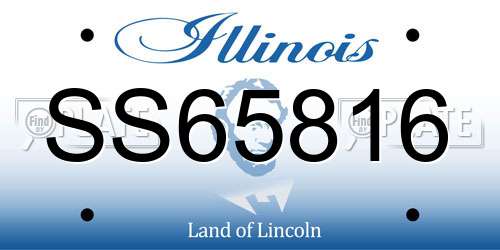SS65816 Illinois License Plate