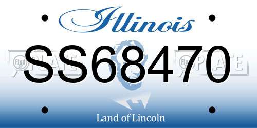 SS68470 Illinois License Plate