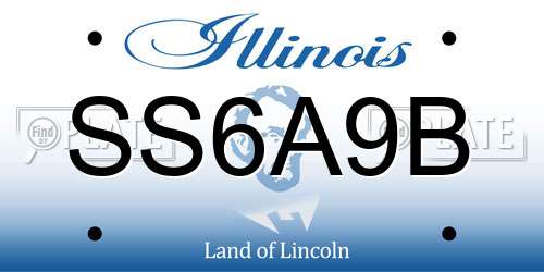 SS6A9B Illinois License Plate