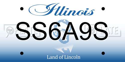 SS6A9S Illinois License Plate