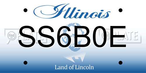 SS6B0E Illinois License Plate
