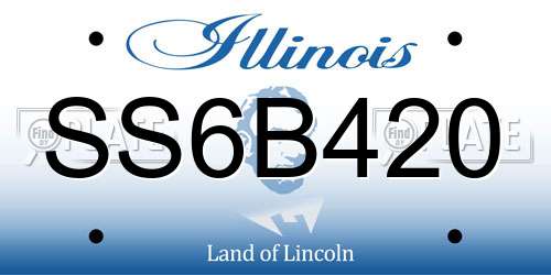 SS6B420 Illinois License Plate