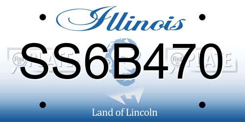 SS6B470 Illinois License Plate