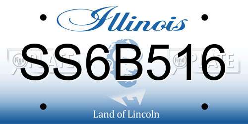 SS6B516 Illinois License Plate