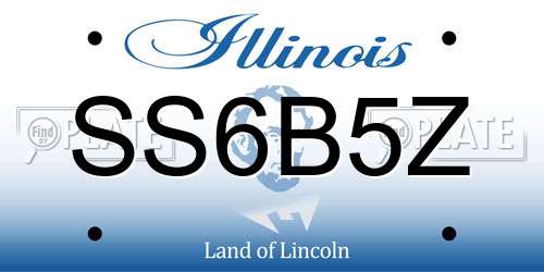 SS6B5Z Illinois License Plate