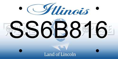 SS6B816 Illinois License Plate