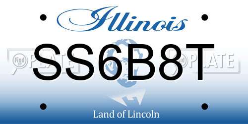 SS6B8T Illinois License Plate