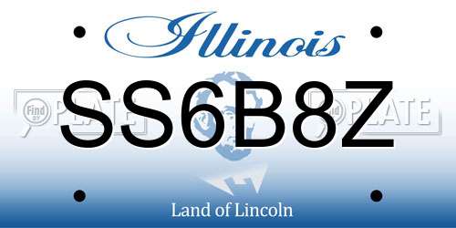 SS6B8Z Illinois License Plate