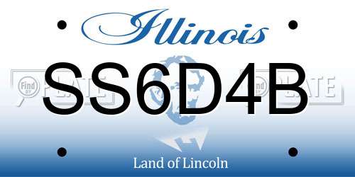 SS6D4B Illinois License Plate