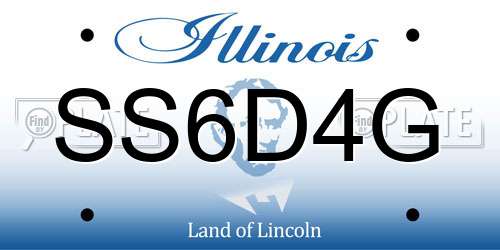 SS6D4G Illinois License Plate