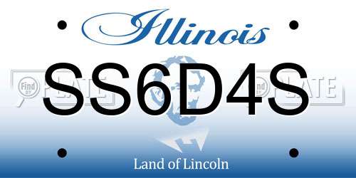 SS6D4S Illinois License Plate