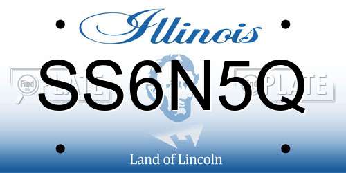 SS6N5Q Illinois License Plate