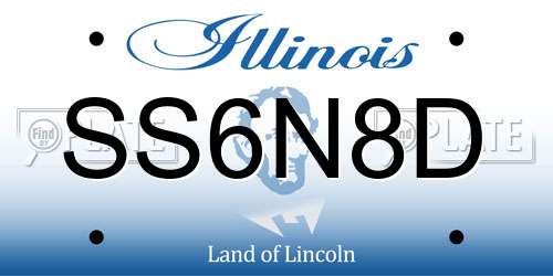SS6N8D Illinois License Plate