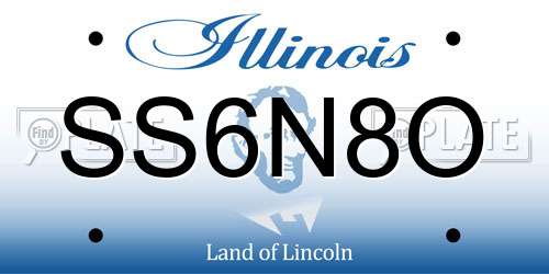 SS6N8O Illinois License Plate