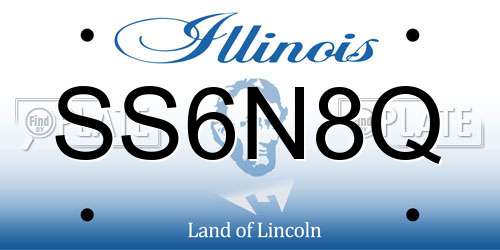 SS6N8Q Illinois License Plate