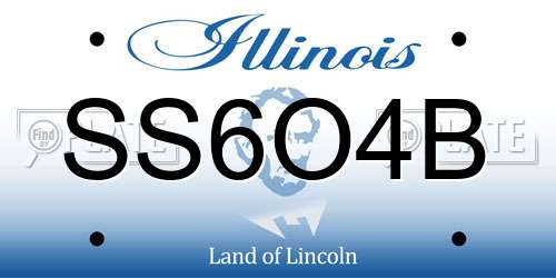 SS6O4B Illinois License Plate