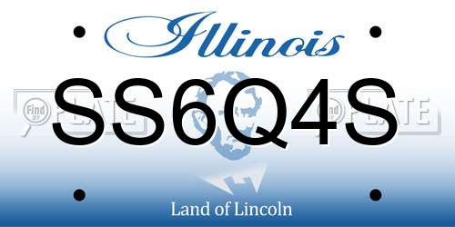 SS6Q4S Illinois License Plate