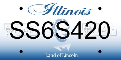 SS6S420 Illinois License Plate