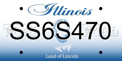 SS6S470 Illinois License Plate