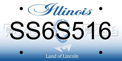 SS6S516 Illinois License Plate