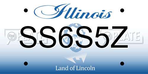 SS6S5Z Illinois License Plate