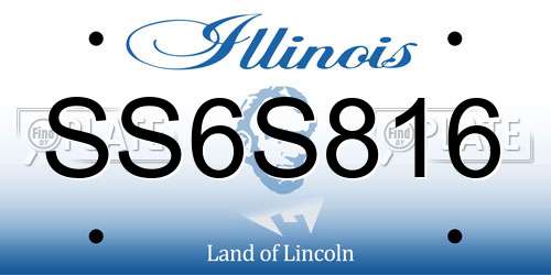 SS6S816 Illinois License Plate